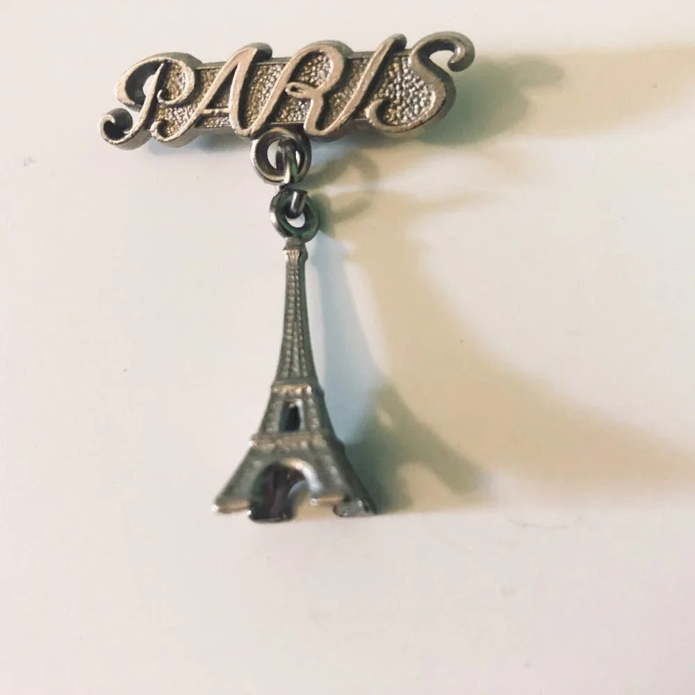 Vintage Paris Eiffel Tower Pin Souvenir Brooch - Picture 3 of 8